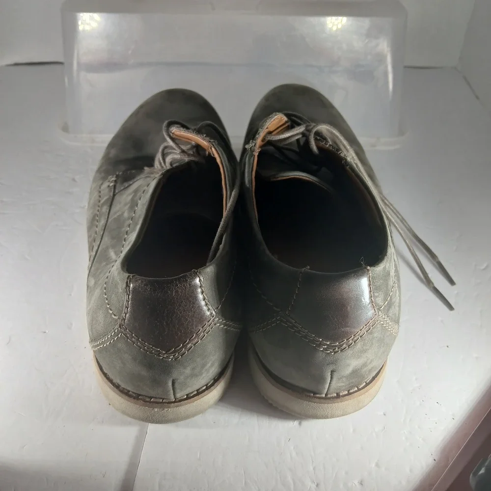 Clarks Collection Mens Oxford Shoes Size 9.5 Grey Leather Ultimate Comfort Dress